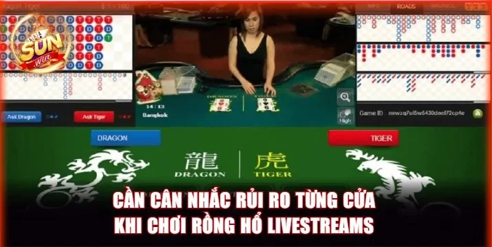 Cân nhắc mức độ rủi ro của từng cửa khi chơi Rồng Hổ livestreams Sunwin 