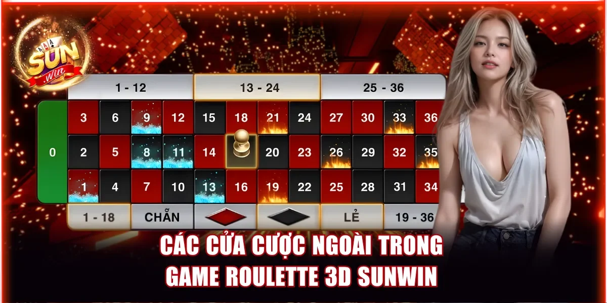 Hiểu rõ về các cửa cược ngoài trong game Roulette 3D Sunwin